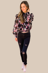 This Is It Black Floral Print Top - FINAL SALE