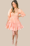 Meant To Be Apricot Babydoll Mini Dress - SALE