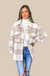 Brinley Taupe Plaid Shacket