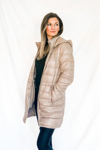 Chilled Out Taupe Puffer Jacket - SALE