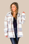 Go Getter Grey Plaid Sherpa Jacket